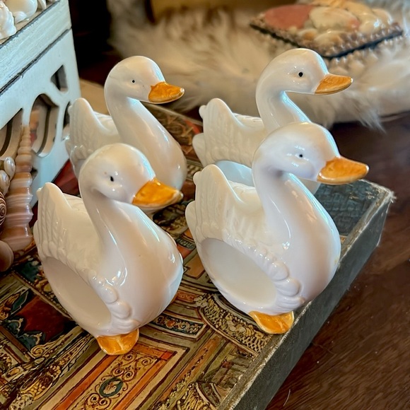 Vintage Ceramic Duck Goose Napkin Rings - Picture 6 of 6